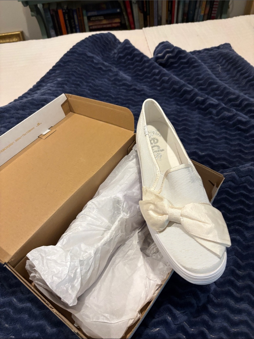 Keds Women's Slip-On Bow Sneaker in white